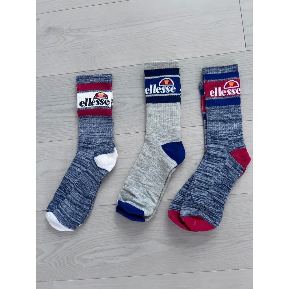 Ellesse Branded 3-Pack Sport Socks Set ( Sz 7.5-11.5 )